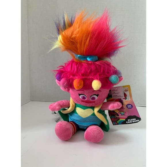 Dreamworks Other - Trolls World Tour Coin Bank Plush Super Soft Doll Toy 2020 DreamWorks 12" Tall